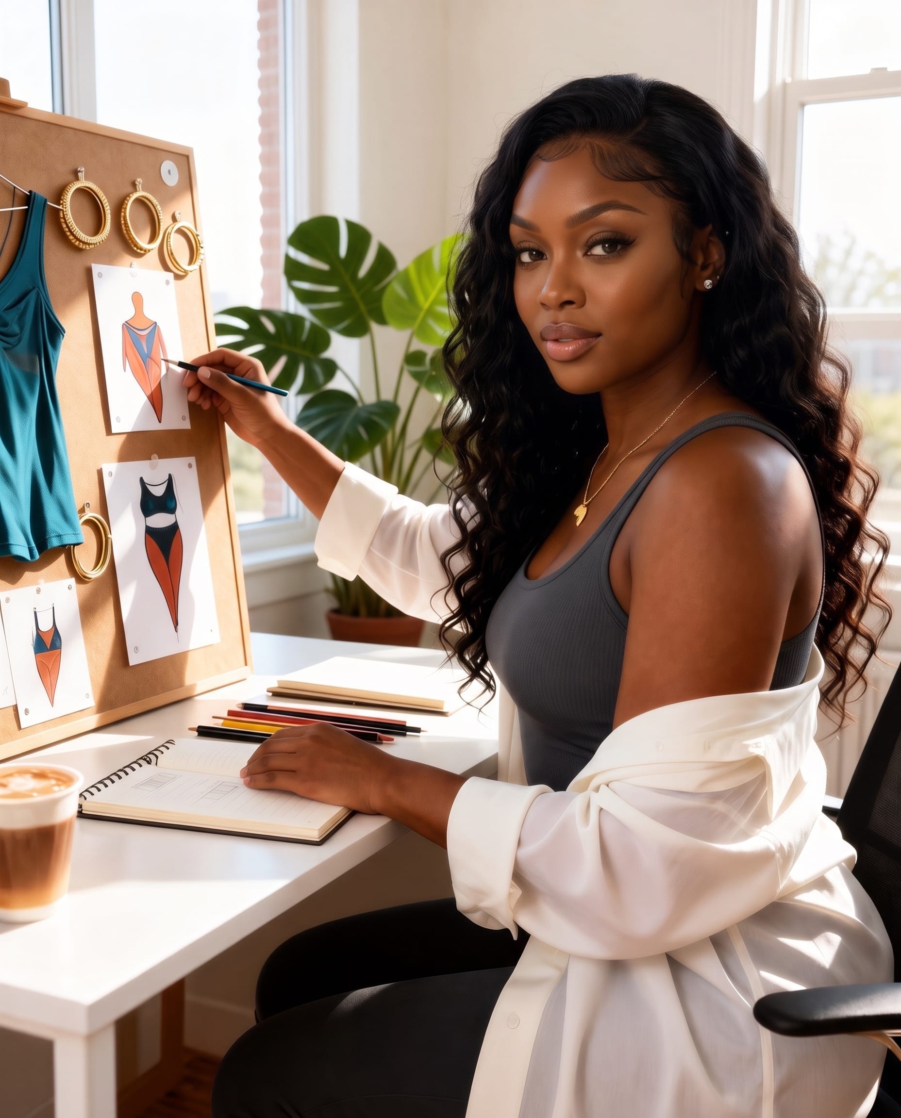 Imani’s mood board and design inspiration for her label
